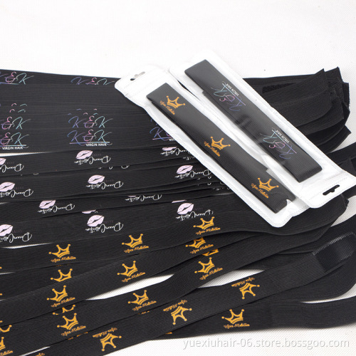 Repeat Logo Adjustable Custom Elastic Band for Lace Hair Lace Melt Band Designer Elastic Bands for Wig